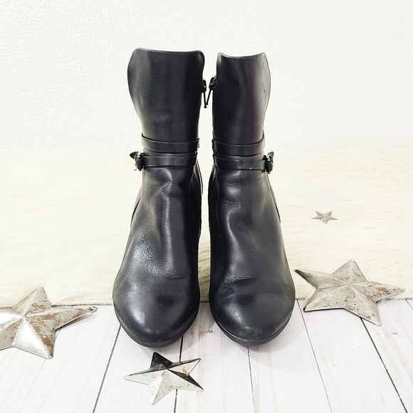 Ecco Sculptured 75 ankle boot black leather buckle size 40 - Picture 3 of 10